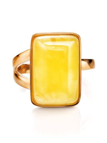 Stylish Natural Honey Amber Ring The Copenhagen, Ring Size: 5.5 / 16, image , picture 4
