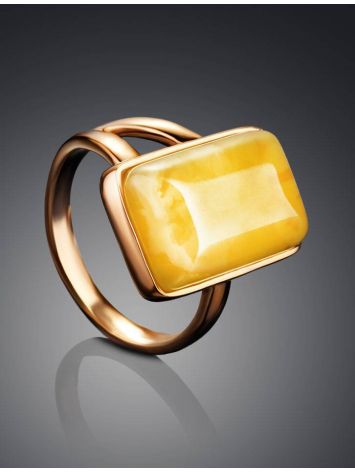 Stylish Natural Honey Amber Ring The Copenhagen, Ring Size: 5.5 / 16, image , picture 2