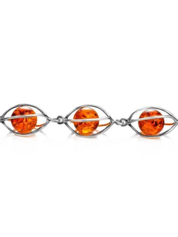 Cognac Amber Necklace In Sterling Silver The Algeria, image , picture 4