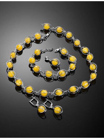 Honey Amber Necklace In Sterling Silver The Algeria, image , picture 4