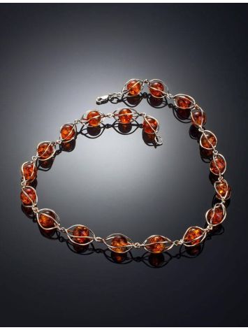 Cognac Amber Necklace In Sterling Silver The Algeria, image , picture 2