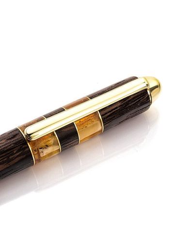 Designer Wenge Wood Ball Pen With Natural Amber, image , picture 5