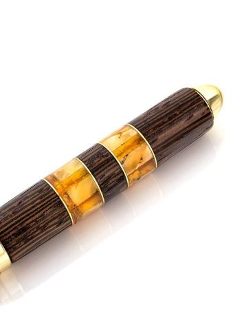 Designer Wenge Wood Ball Pen With Natural Amber, image , picture 6