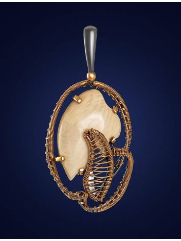 Gold-Plated Pendant With natural Mammoth Tusk The Era, image , picture 3