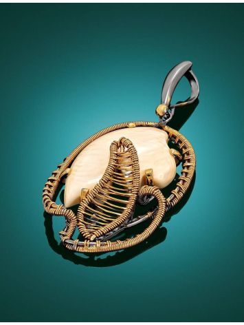 Gold-Plated Pendant With natural Mammoth Tusk The Era, image , picture 2