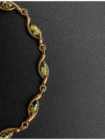 Gold Plated Silver Link Bracelet With Amber The Liana, image , picture 2
