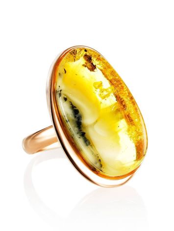 Luminous Amber Cocktail Ring The Lagoon, Ring Size: 8.5 / 18.5, image 