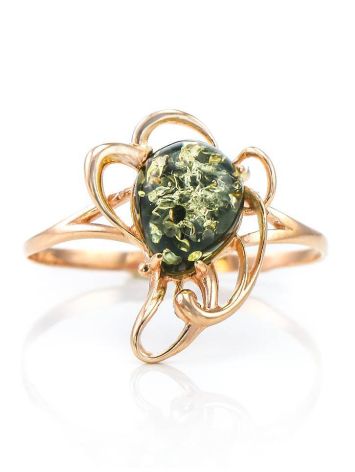 Romantic Amber Ring In Gold-Plated Silver The Daisy, Ring Size: 5.5 / 16, image , picture 3