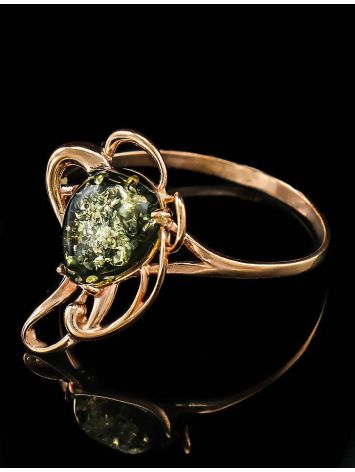 Romantic Amber Ring In Gold-Plated Silver The Daisy, Ring Size: 5.5 / 16, image , picture 2
