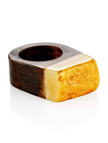 Ethnic Style Wooden Amber Ring The Indonesia, Ring Size: 4 / 15, image , picture 3