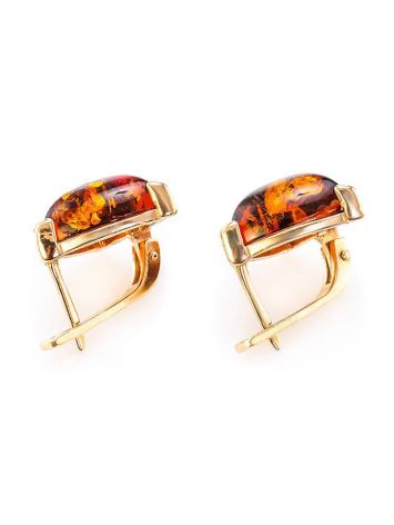 Gold-Plated Earrings With Cognac Amber The Etude, image , picture 3