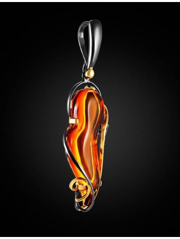Classy Handmade Amber Pendant In Gold-Plated Silver The Rialto, image , picture 2