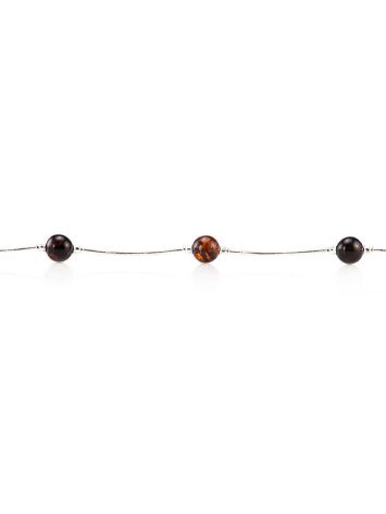 Sterling Silver Necklace With Cherry Amber Beads, image , picture 6