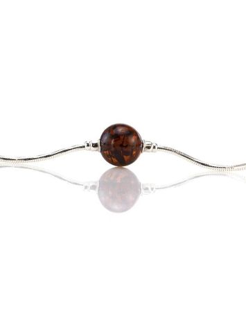 Sterling Silver Necklace With Cherry Amber Beads, image , picture 3