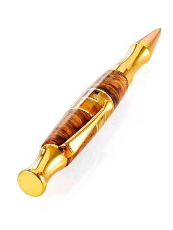 Designer Wooden Ball Pen With Baltic Amber, image , picture 3