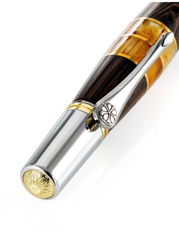 Elegant Wenge Wood Ball Pen With Amber, image , picture 4