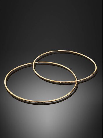 Trendy Golden Hoop Earrings, image , picture 2