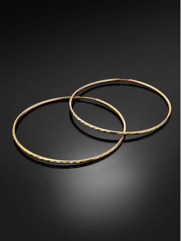 Fashionable Golden Hoop Earrings, image , picture 2