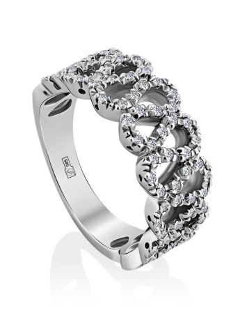 Chic White Gold Diamond Ring, Ring Size: 7 / 17.5, image 