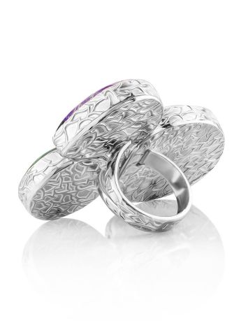 Silver Cocktail Ring With Multicolor Stones Bella Terra, Ring Size: 9 / 19, image , picture 5