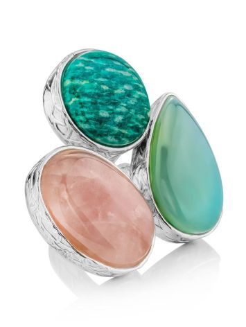 Chic Cocktail Ring With Multicolor Stones Bella Terra, Ring Size: 6.5 / 17, image 