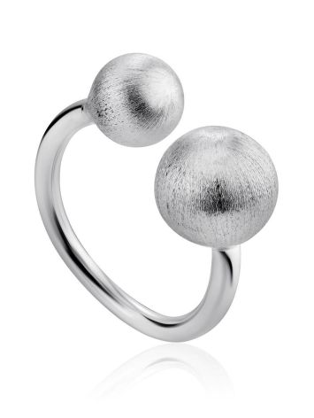 Silver Adjustable Ring With Baubles The Liquid, Ring Size: Adjustable, image 