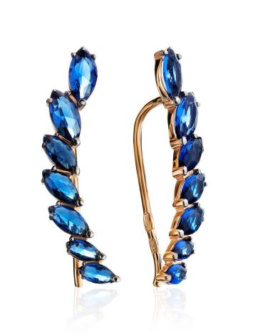 Crystal Ear Climber Earrings In Gold, image 
