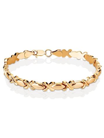 Ultra Feminine Design Golden Link Bracelet, image 
