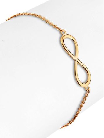 Golden Chain Bracelet With Infinity Symbol, image , picture 3