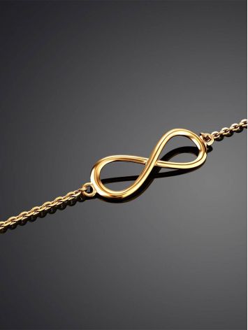 Golden Chain Bracelet With Infinity Symbol, image , picture 2