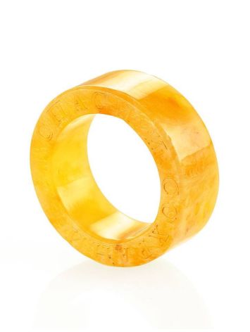Engraved Amber Band Ring The Magma, Ring Size: 6.5 / 17, image , picture 4