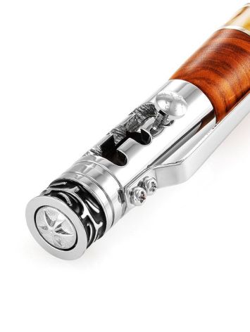 Amazing Wooden Ball Pen With Honey Amber, image , picture 4