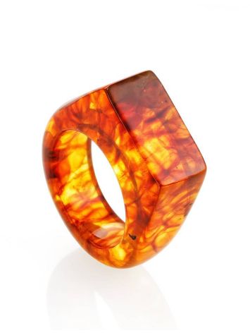 Unisex Amber Signet Ring The Magma, image , picture 4