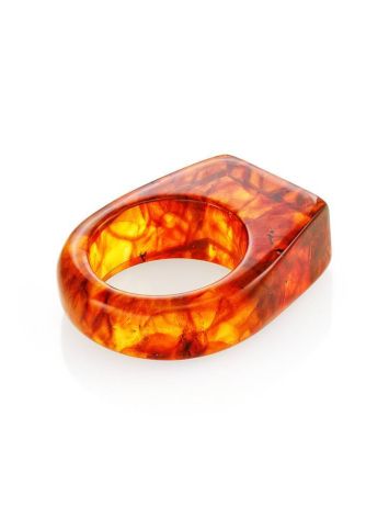 Unisex Amber Signet Ring The Magma, image , picture 3