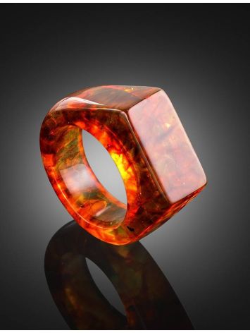 Unisex Amber Signet Ring The Magma, image , picture 2
