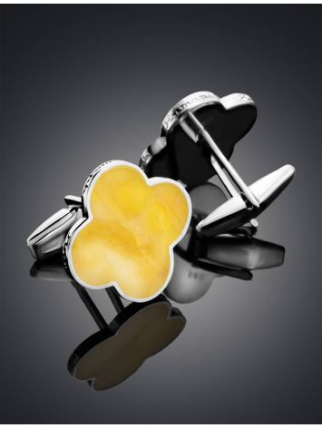Alhambra Amber Cufflinks In Sterling Silver The Monaco, image , picture 2