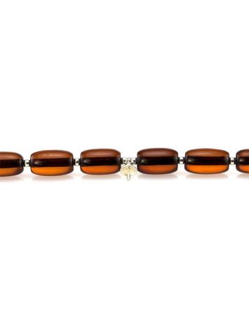 Cognac Amber Beaded Necklace With Bail, image , picture 2