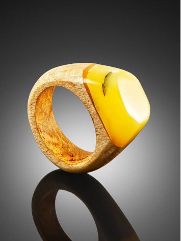 Exotic Style Wooden Amber Ring The Indonesia, Ring Size: 8 / 18, image , picture 2