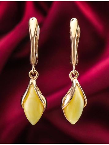 Adorable Golden Dangles With Natural Amber The Snowdrop, image , picture 3