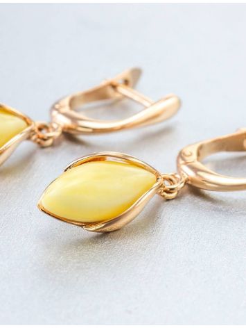 Adorable Golden Dangles With Natural Amber The Snowdrop, image , picture 2