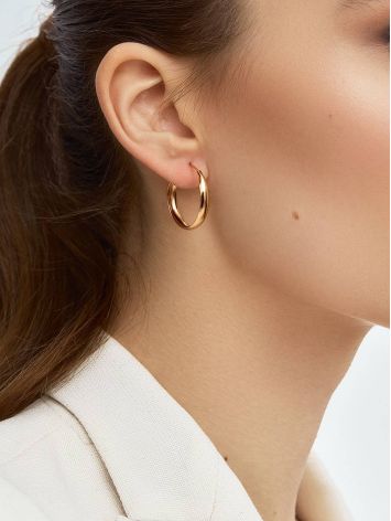 Glamorous Golden Hoop Earrings, image , picture 3