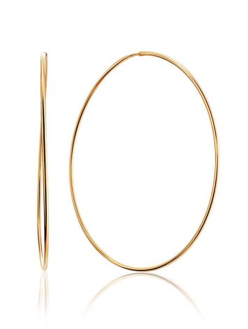 Bold Oversized Golden Hoop Earrings, image 