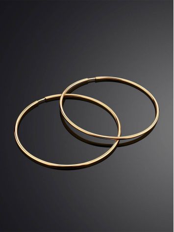 Sleek Golden Hoop Earrings, image , picture 2