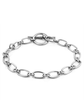 Minimalist Silver Chain T-Bar Bracelet The ICONIC, image 