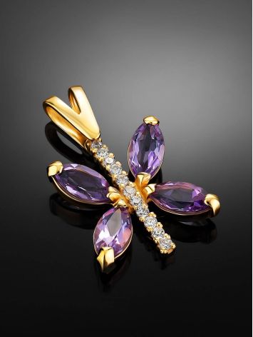 Butterfly Design Gold Amethyst Pendant The April, image , picture 2