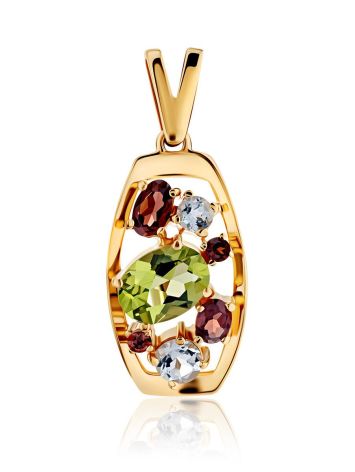 Chic Golden Mix Color Crystal Pendant, image 