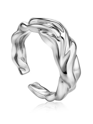 Sterling Silver Abstract Molten Ring Liquid The Liquid, Ring Size: Adjustable, image 