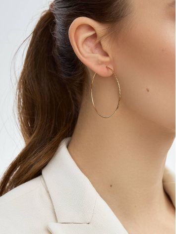 Fashionable Golden Hoop Earrings, image , picture 3
