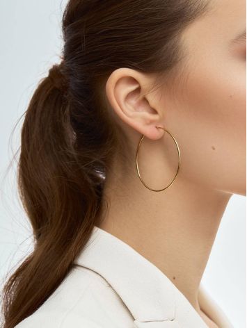 Sleek Golden Hoop Earrings, image , picture 3