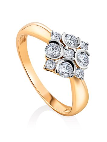 Refined Gold Crystal Ring, Ring Size: 8.5 / 18.5, image 